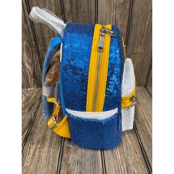 Loungefly NFL Los Angeles Chargers Loungefly Sequin Mini Backpack and Wallet - Picture 3 of 6